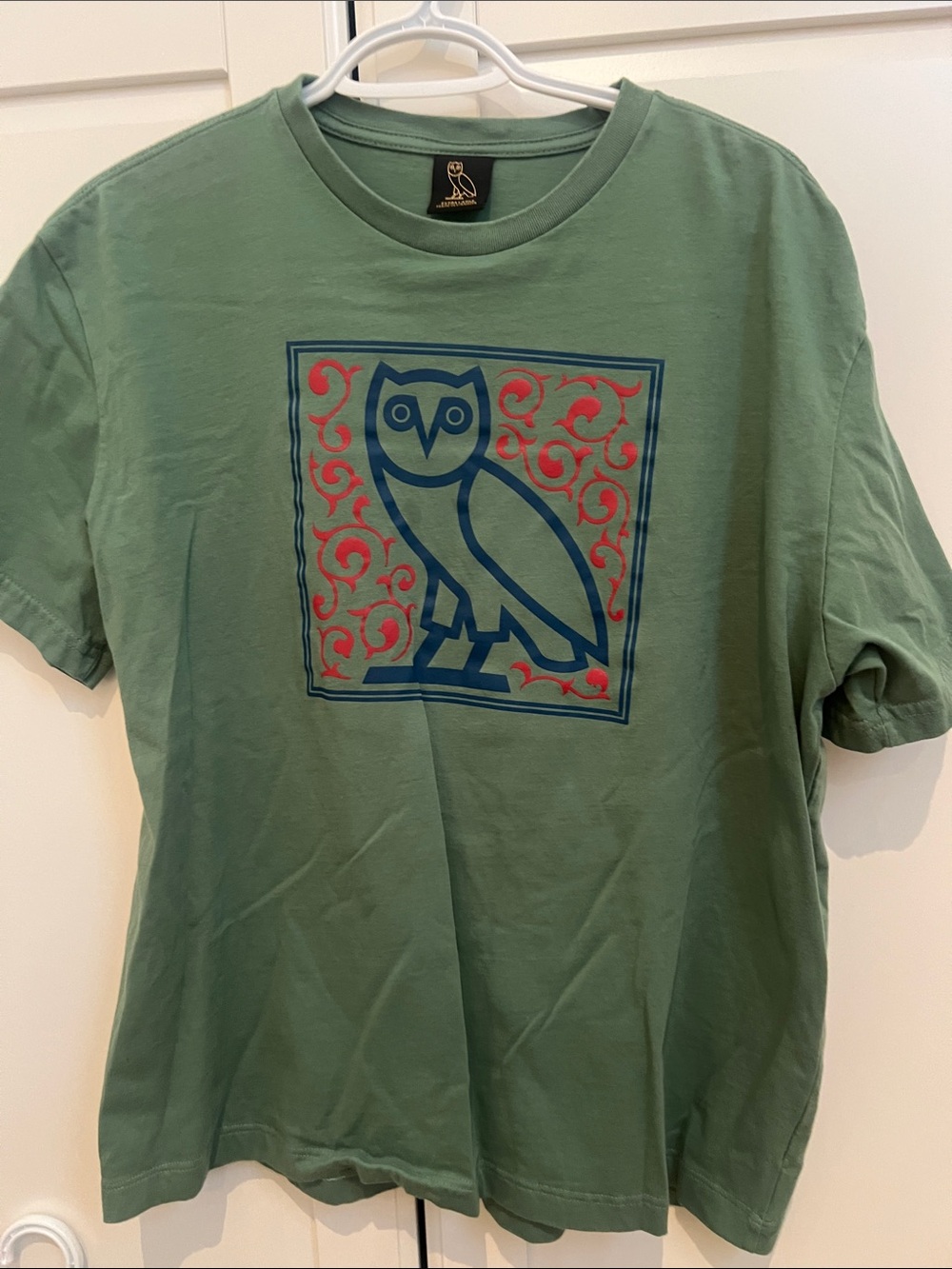 Owl Graphic Crewneck T-Shirt - Green